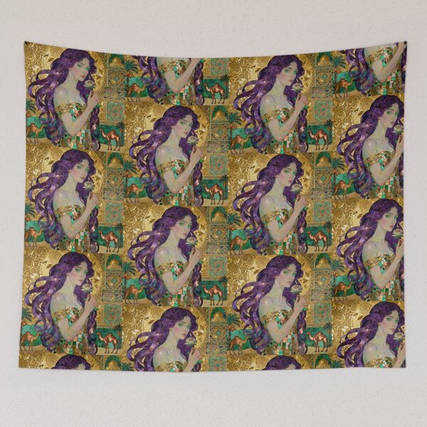 Item preview, Violet Peridot Arabian Opulence beautiful Art Nouveau Gustav Klimt stylish art designed and sold by Vintage Designs +.