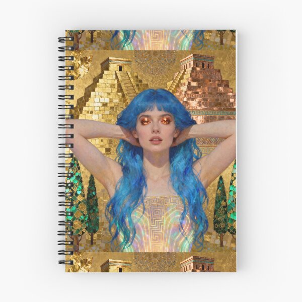 Item preview, Babylonian Blue Haired Beauty beautiful Art Nouveau Gustav Klimt stylish art designed and sold by Vintage Designs +.