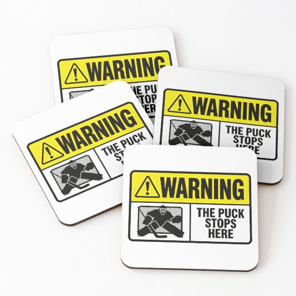 Item preview, Warning Sign The Puck Stops Here Goalie Hockey Zone play designed and sold by HumansStuck12.