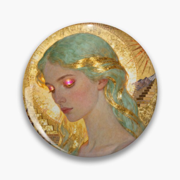 Item preview, Incan Seafoam Goddess beautiful Art Nouveau Gustav Klimt stylish art designed and sold by Vintage Designs +.