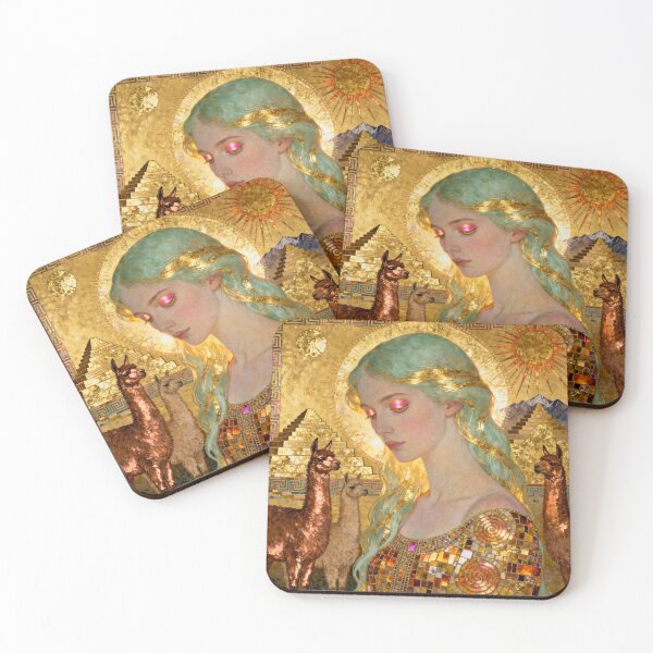 Item preview, Incan Seafoam Goddess beautiful Art Nouveau Gustav Klimt stylish art designed and sold by Vintage Designs +.