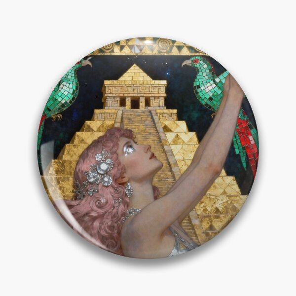 Item preview, Mayan Ascension Portrait beautiful Art Nouveau Gustav Klimt stylish art designed and sold by Vintage Designs +.