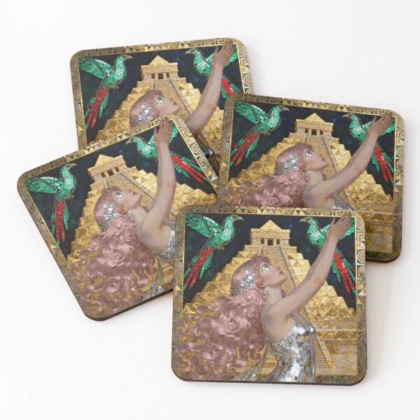 Item preview, Mayan Ascension Portrait beautiful Art Nouveau Gustav Klimt stylish art designed and sold by Vintage Designs +.