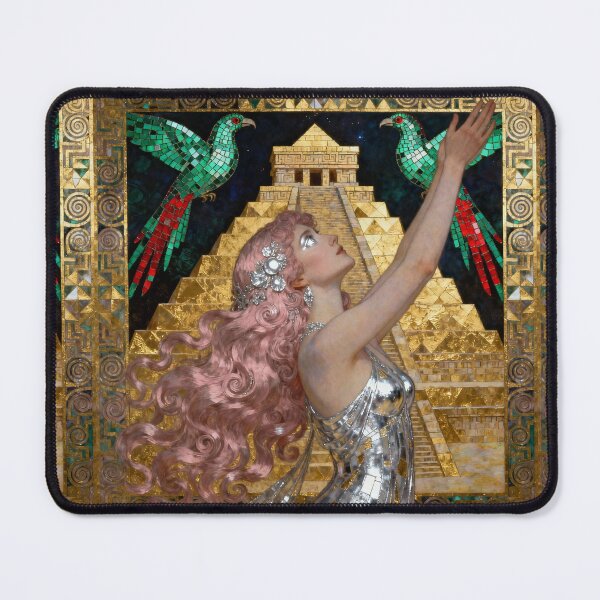 Item preview, Mayan Ascension Portrait beautiful Art Nouveau Gustav Klimt stylish art designed and sold by Vintage Designs +.