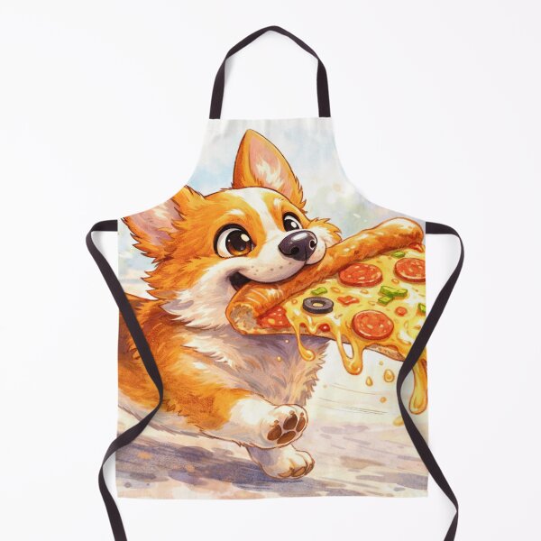 Item preview, Funny Corgi Running with Pizza – Cute Cartoon Dog designed and sold by Darlin8888.