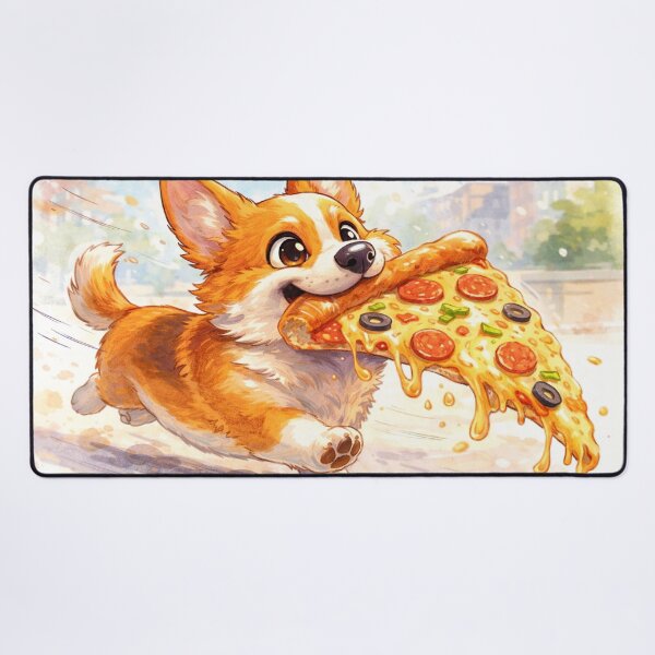 Item preview, Funny Corgi Running with Pizza – Cute Cartoon Dog designed and sold by Darlin8888.