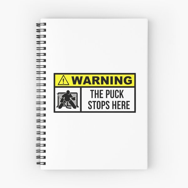 Item preview, Warning Sign The Puck Stops Here Goalie Defense Area play designed and sold by HumansStuck12.