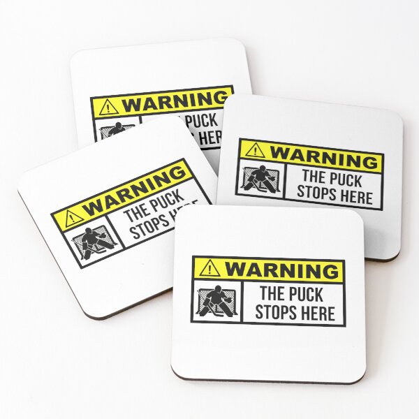 Item preview, Warning Sign The Puck Stops Here Goalie Defense Area play designed and sold by HumansStuck12.