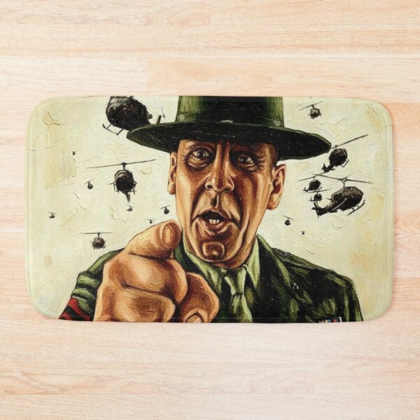 Item preview, Military Drill Instructor Painting | Sergeant Pointing Silhouette Art | Textured Combat Training Poster designed and sold by Art's Diner.