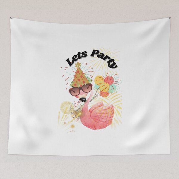 Item preview, Let’s Party - Festive Flamingo designed and sold by Extremeallie.
