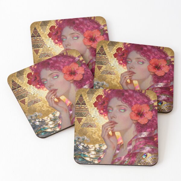Item preview, Polynesian Opal Whisper beautiful Art Nouveau Gustav Klimt stylish art designed and sold by Vintage Designs +.