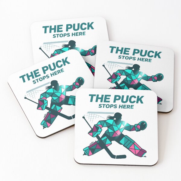Item preview, Geometric Hockey Goalie Stance With Powerful Defensive Motion the puck stops here play designed and sold by HumansStuck12.