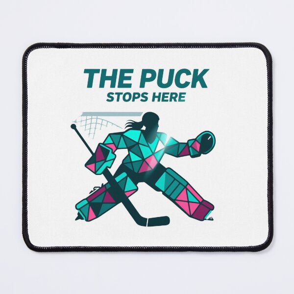 Item preview, Geometric Hockey Goalie Stance With Powerful Defensive Motion the puck stops here play designed and sold by HumansStuck12.