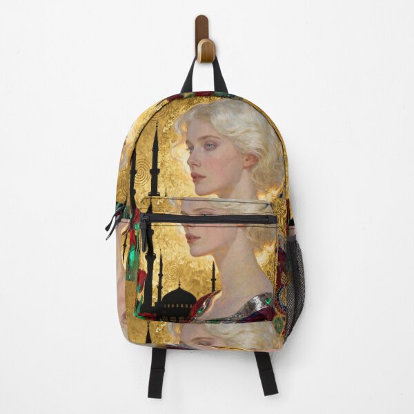 Item preview, Platinum Woman Golden Ottoman beautiful Art Nouveau Gustav Klimt stylish art designed and sold by Vintage Designs +.