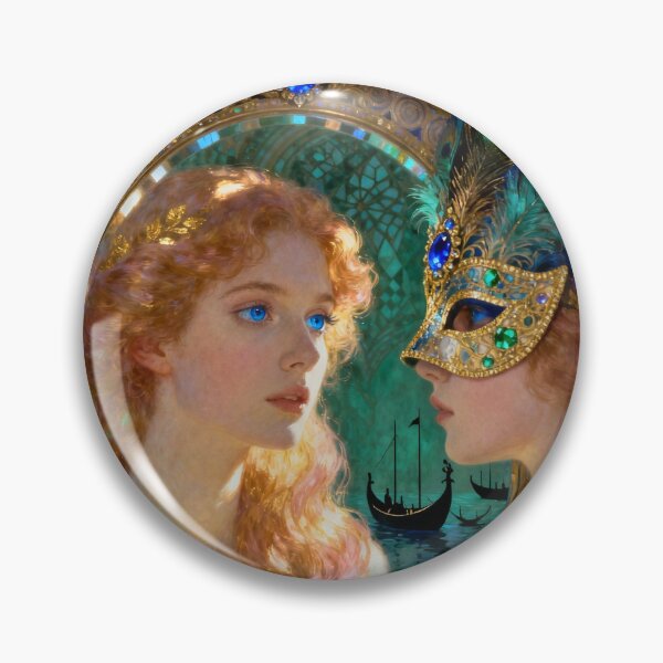 Item preview, Venetian Rose Gold Reflection beautiful Art Nouveau Gustav Klimt stylish art designed and sold by Vintage Designs +.