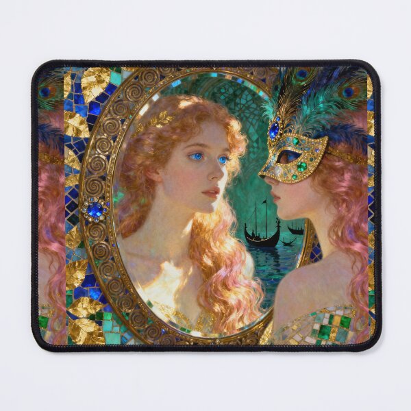 Item preview, Venetian Rose Gold Reflection beautiful Art Nouveau Gustav Klimt stylish art designed and sold by Vintage Designs +.