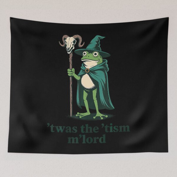 Item preview, Frog Wizard Meme T'Was The 'Tism M'Lord Autism Awareness designed and sold by stershopepie.