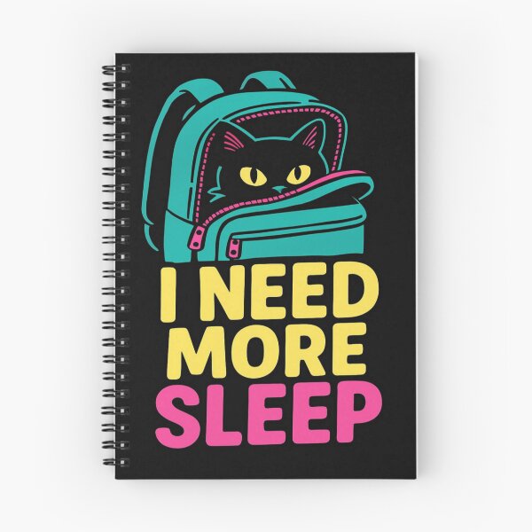 Item preview, Sleepy Cat in Backpack – Funny Teal & Pink Design for Tired Souls, Students & Night Owls designed and sold by Bright Nest Studio.