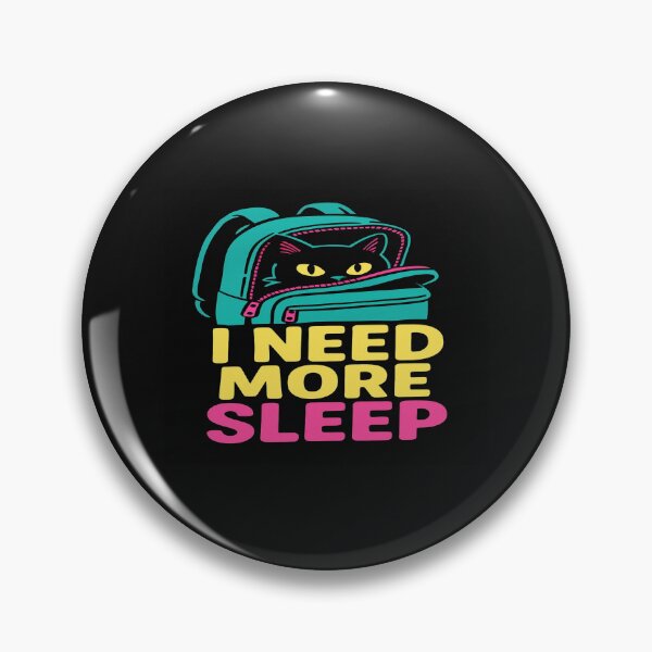 Item preview, Sleepy Cat in Backpack – Funny Teal & Pink Design for Tired Souls, Students & Night Owls designed and sold by Bright Nest Studio.