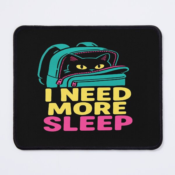 Item preview, Sleepy Cat in Backpack – Funny Teal & Pink Design for Tired Souls, Students & Night Owls designed and sold by Bright Nest Studio.