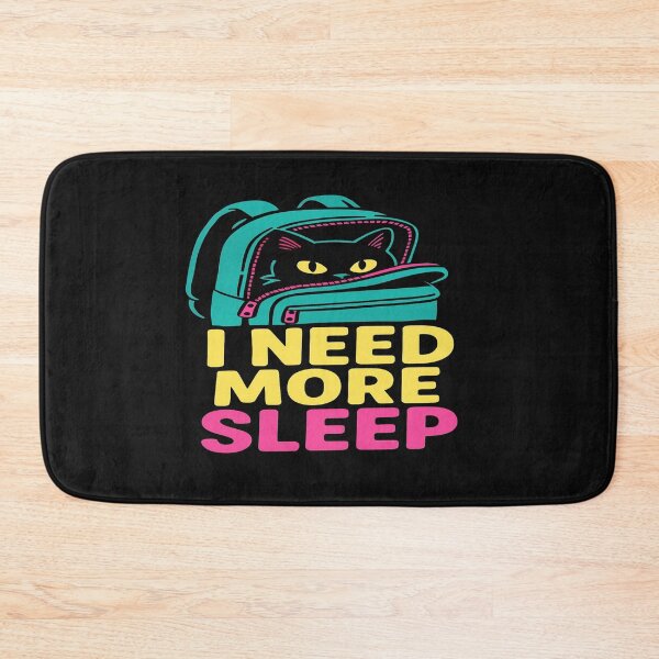 Item preview, Sleepy Cat in Backpack – Funny Teal & Pink Design for Tired Souls, Students & Night Owls designed and sold by Bright Nest Studio.