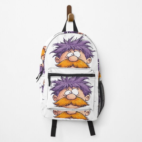Item preview, Funny Peeking Cartoon Man with Mustache and Purple Hair - Quirky Humor Design designed and sold by DesignArtist.ia.