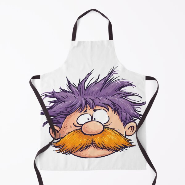 Item preview, Funny Peeking Cartoon Man with Mustache and Purple Hair - Quirky Humor Design designed and sold by DesignArtist.ia.