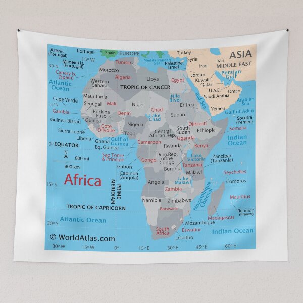 Item preview, Map of Africa – Countries, Borders & Major Features designed and sold by WorldAtlas.com.