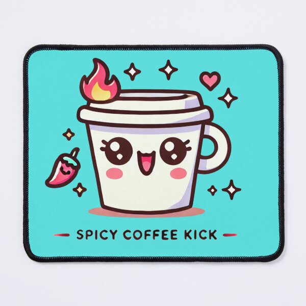Item preview, Spicy Coffee Kick – Kawaii Coffee Cup Design designed and sold by Smile-AlNo.