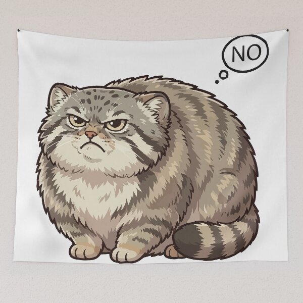 Item preview, Current Mood: No – Grumpy Manul Floofball designed and sold by Petzzz.