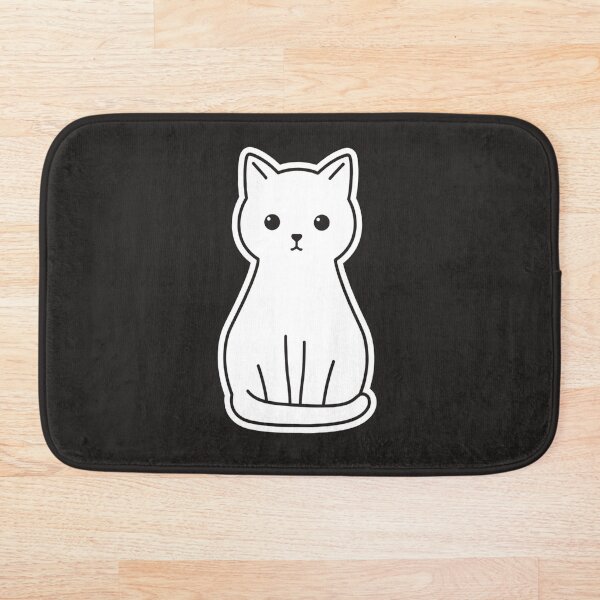 Item preview, Minimalist White Cat Silhouette – Cute Cat Illustration designed and sold by EchopawCo.