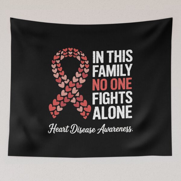 Item preview, In This Family No One Fights Alone Heart Disease Awareness  designed and sold by AquaKiev.