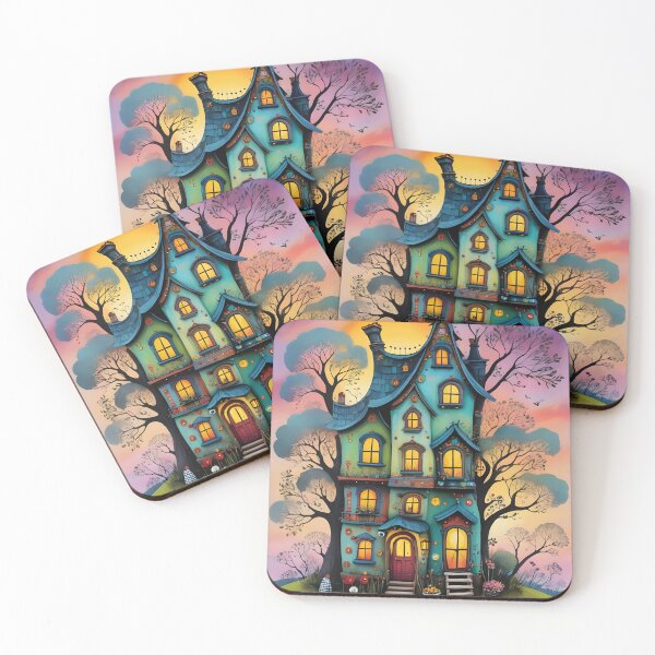Item preview, Whimsical House At Sunset designed and sold by ByNicoleSara.
