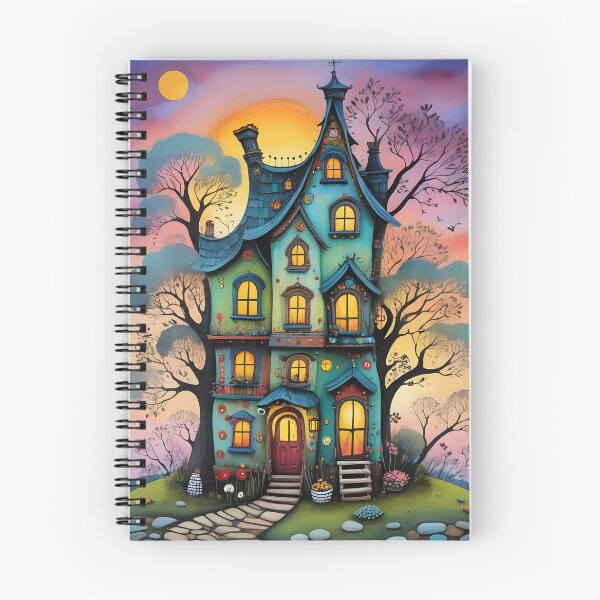 Item preview, Whimsical House At Sunset designed and sold by ByNicoleSara.