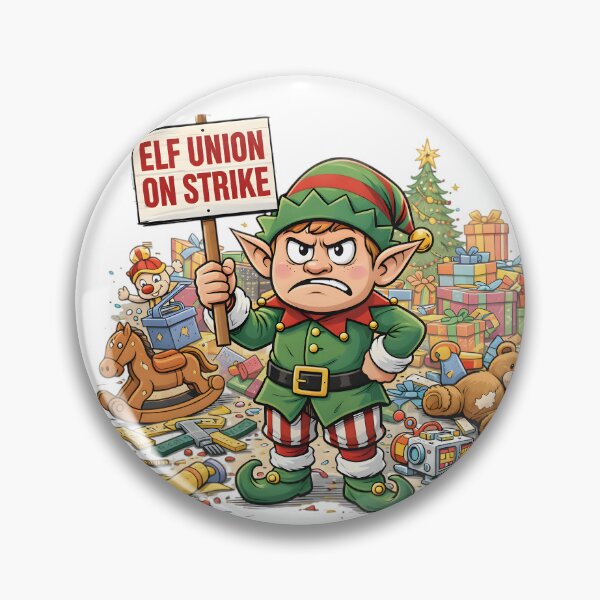 Item preview, Elf Union on Strike — Funny Christmas Cartoon | Holiday Worker Humor designed and sold by SoulenCify.