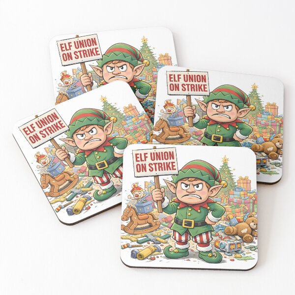 Item preview, Elf Union on Strike — Funny Christmas Cartoon | Holiday Worker Humor designed and sold by SoulenCify.