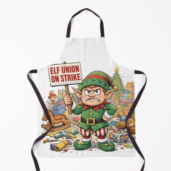 Item preview, Elf Union on Strike — Funny Christmas Cartoon | Holiday Worker Humor designed and sold by SoulenCify.