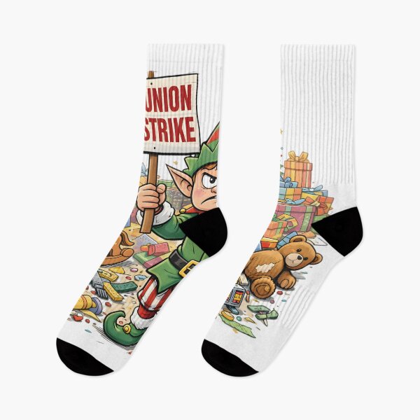 Item preview, Elf Union on Strike — Funny Christmas Cartoon | Holiday Worker Humor designed and sold by SoulenCify.