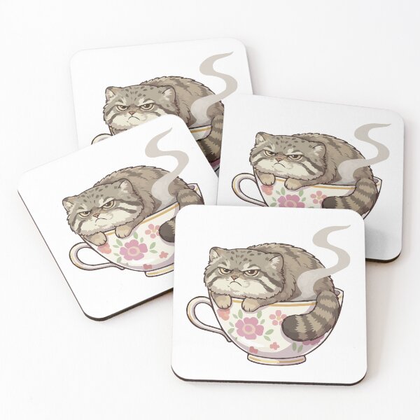 Item preview, Grumpy Pallas Cat Sticker – Funny Chonky Wild Cat designed and sold by Petzzz.