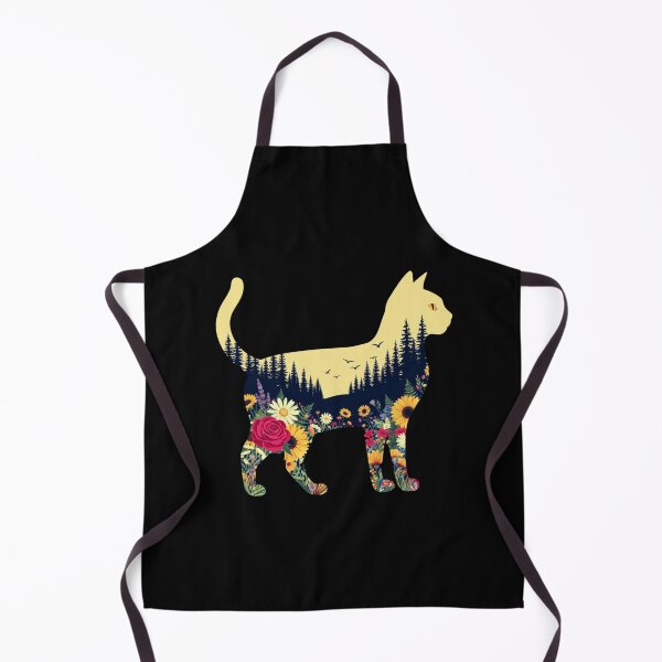 Item preview, Floral Nature Cat Silhouette designed and sold by MotivaChic.