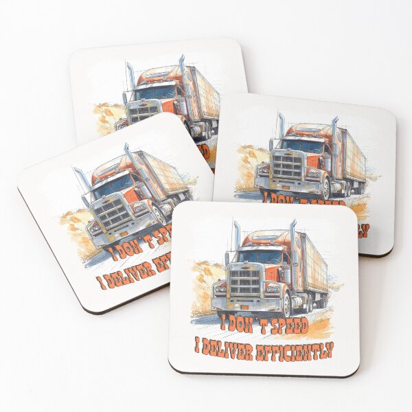 Item preview, I Don’t Speed, I Deliver Efficiently – Truck Driver Humor Illustration designed and sold by TestudoDesign.