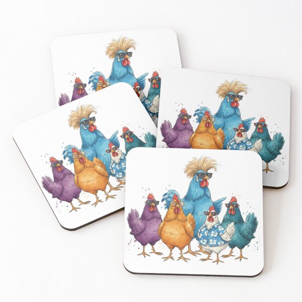 Item preview, The Cool Gang, Hilarious Chickens, Staring You Down, funny chickens, funnyfits70, Humor, Funny, retro, vintages, funny quotes, animal humor, designed and sold by FunnyFits70.
