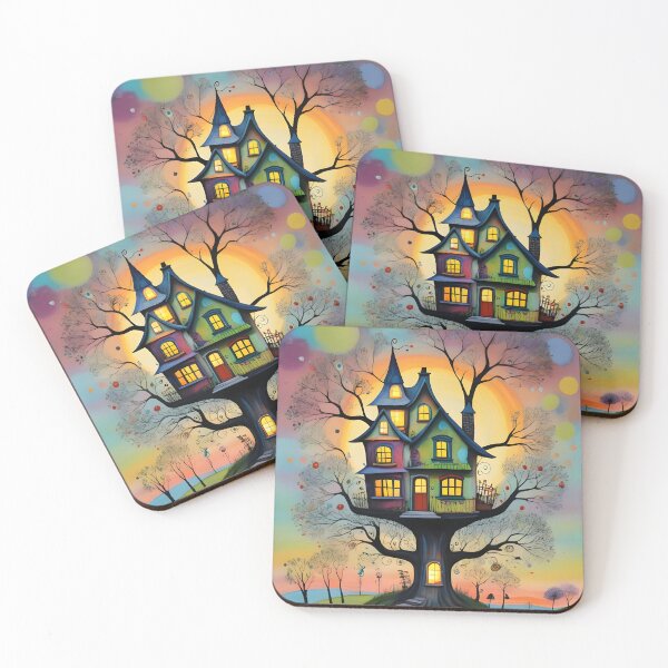 Item preview, Surreal Tree House At Sunset designed and sold by ByNicoleSara.