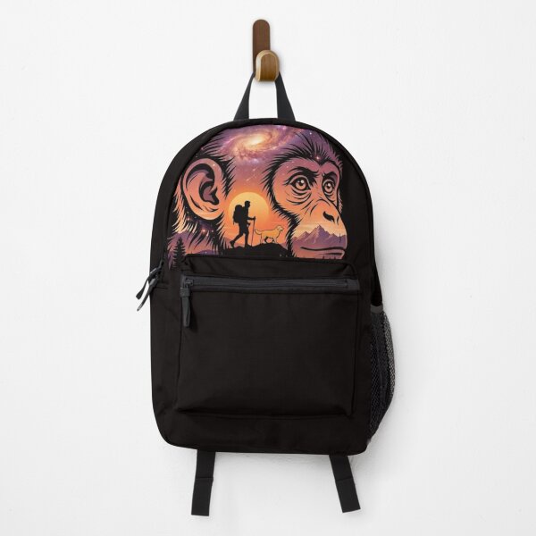 Item preview, Cosmic Primate Journey: Hiker & Dog Space Art designed and sold by Innova_Creations.