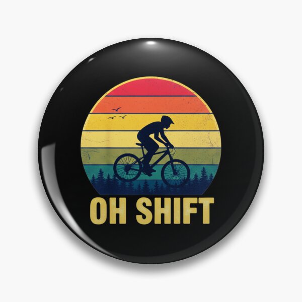 Artikelvorschau, Oh Shift Mountainbiker Retro Sonnenuntergang entworfen und verkauft von MotivaChic.