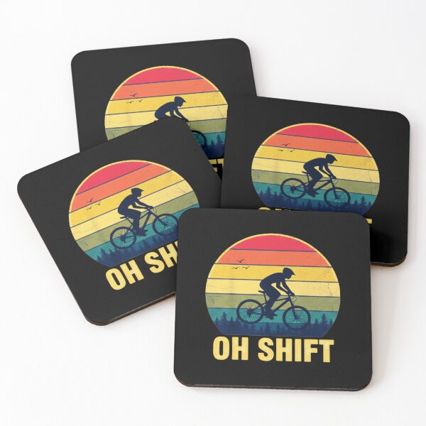 Item preview, Oh Shift Mountain Biker Retro Sunset designed and sold by MotivaChic.