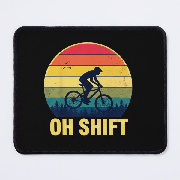 Item preview, Oh Shift Mountain Biker Retro Sunset designed and sold by MotivaChic.