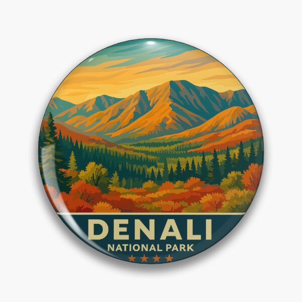 Item preview, Denali National Park Retro Mountain Wilderness designed and sold by Gideon Emmerich.