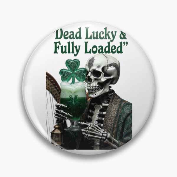 Item preview, Lucky Skeleton Stout T-Shirt | “Dead Lucky & Fully Loaded” Sarcastic Irish Skeleton Emblem Tee | St. Patrick's Day Ornate Graphic designed and sold by YMLux.