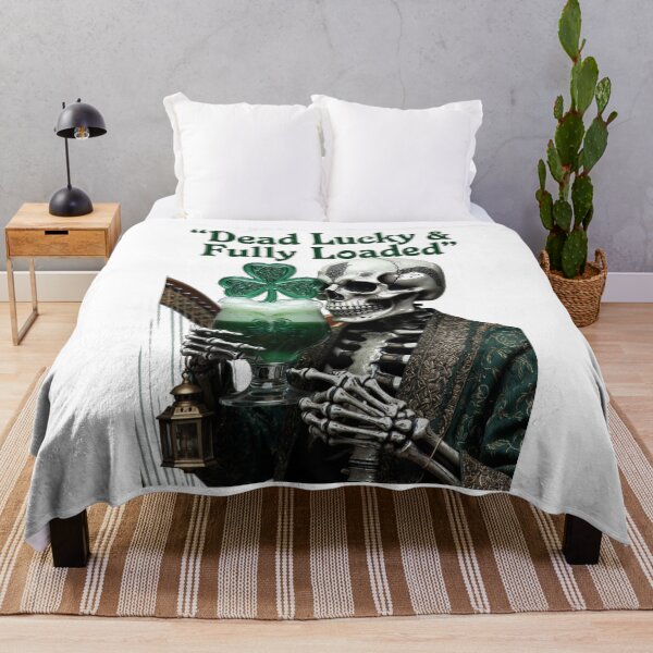 Item preview, Lucky Skeleton Stout T-Shirt | “Dead Lucky & Fully Loaded” Sarcastic Irish Skeleton Emblem Tee | St. Patrick's Day Ornate Graphic designed and sold by YMLux.